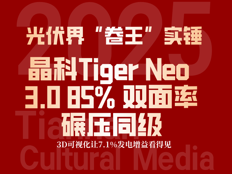 光伏界“卷王”实锤！晶科Tiger Neo 3.0 85% 双面率碾压同级，3D可视化让7.1%发电增益看得见